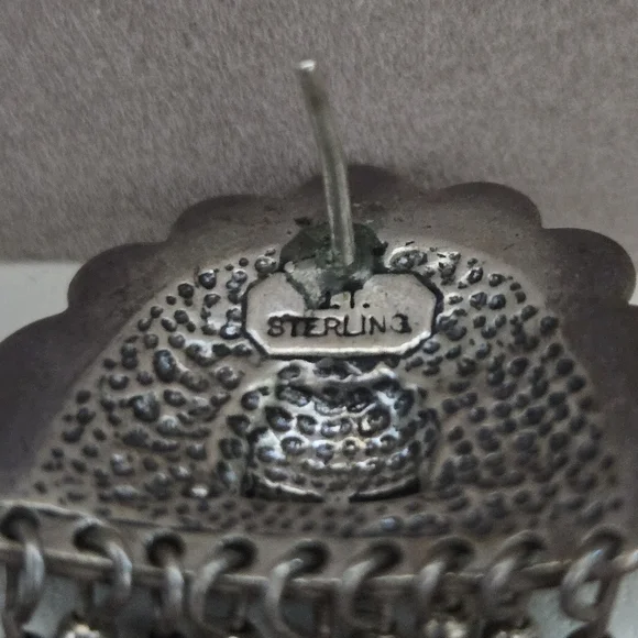 LT Sterling Silver Earrings Native-Inspired, Colorful Bead Fringe - Picture 3 of 3